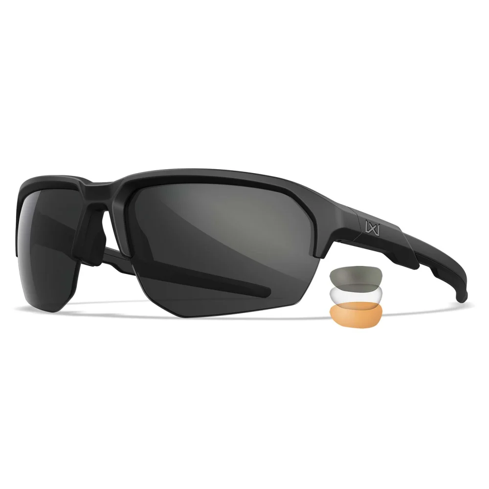 Kit Lunettes JAKL Noir Mat - Verres Fumés, Clairs et Oranges - Wiley X