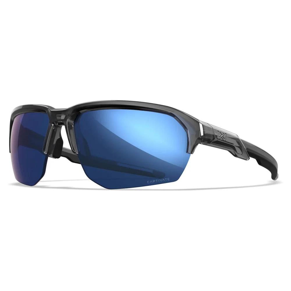 Lunettes JAKL Gris Cristal Brillant - Verres Polarisés Miroir Bleu - Wiley X