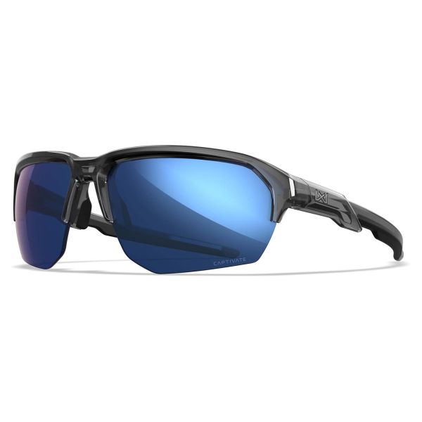 Lunettes JAKL Gris Cristal Brillant - Verres Polarisés Miroir Bleu - Wiley X