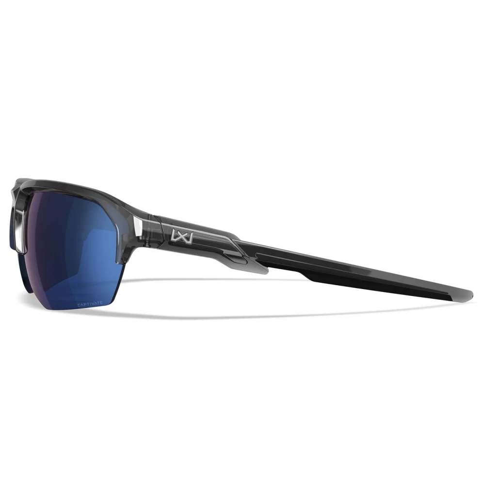 Lunettes JAKL Gris Cristal Brillant - Verres Polarisés Miroir Bleu - Wiley X