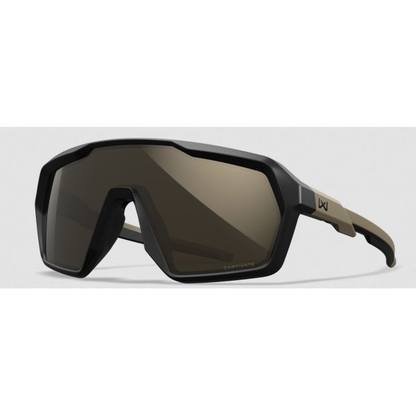 Lunettes Ballistiques Citadel Noir Mat et Tan - Verres Miroir Tungstène - Wiley X
