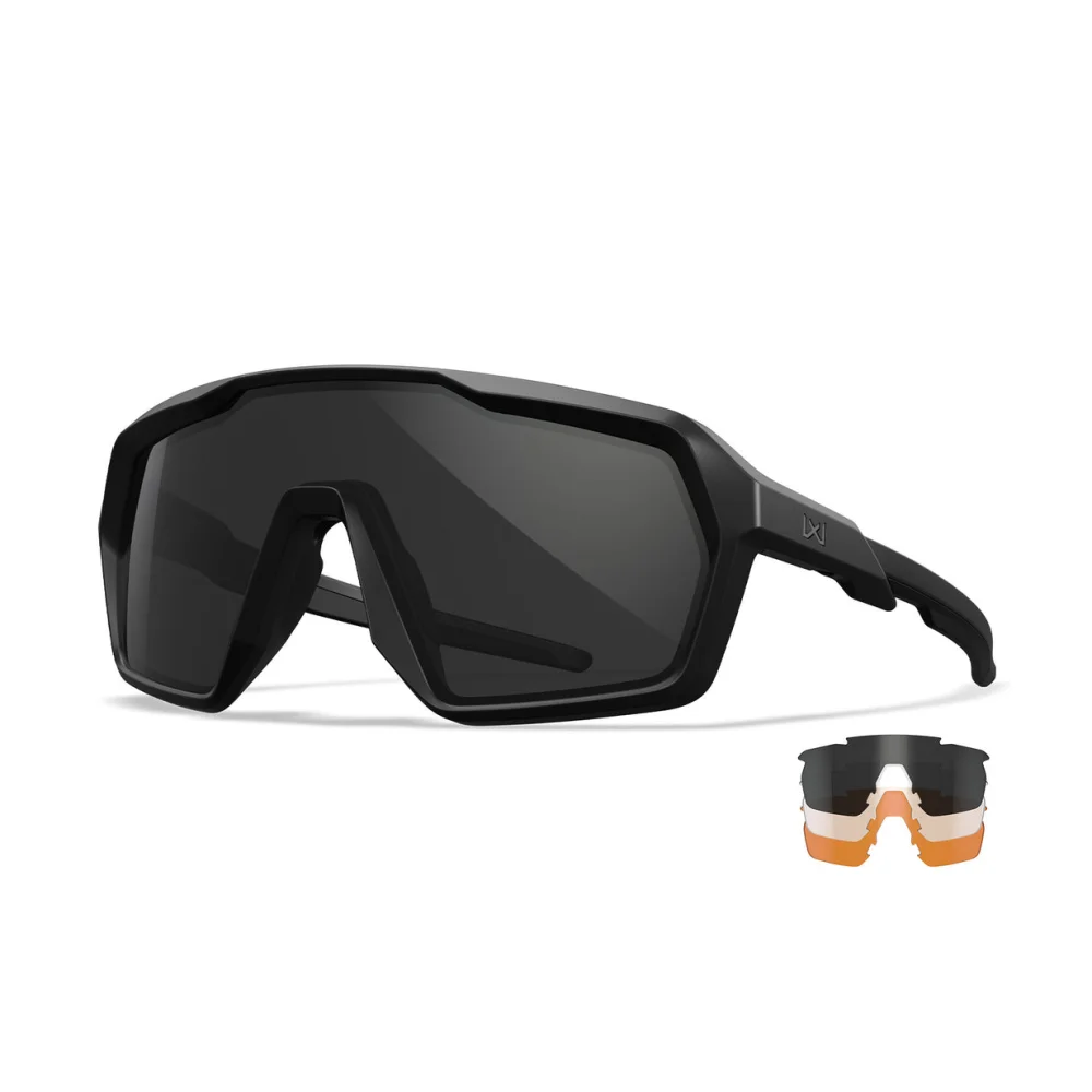 Kit Lunettes Ballistiques Citadel Noir Mat - Verres Fumés, Clairs et Oranges - Wiley X