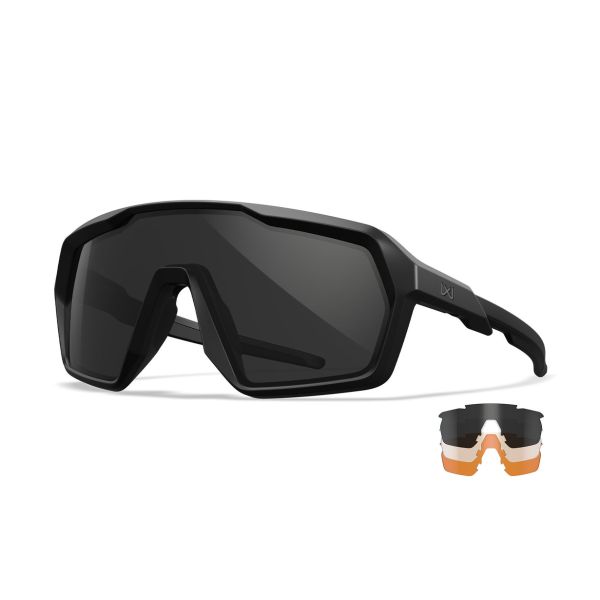 Kit Lunettes Ballistiques Citadel Noir Mat - Verres Fumés, Clairs et Oranges - Wiley X