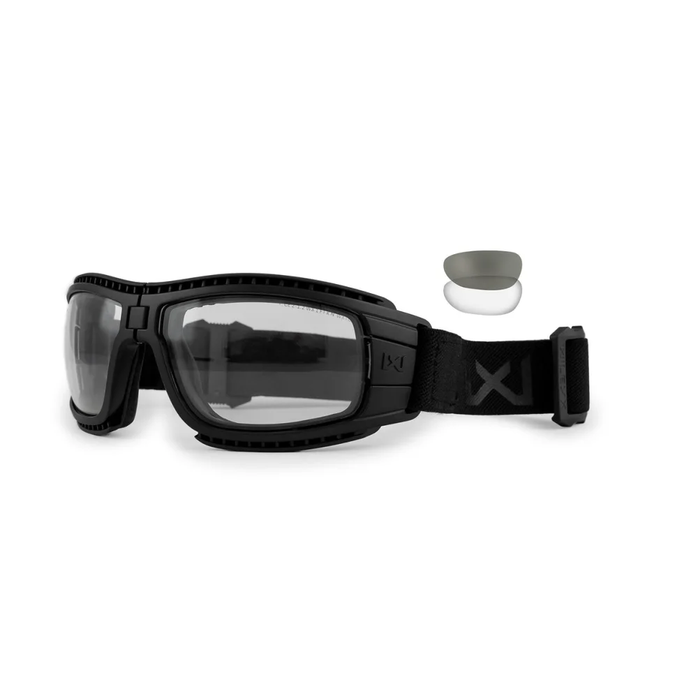 Kit Lunettes Tactiques Pliantes Lynx Noir Mat - Verres Fumés et Clairs - Wiley X