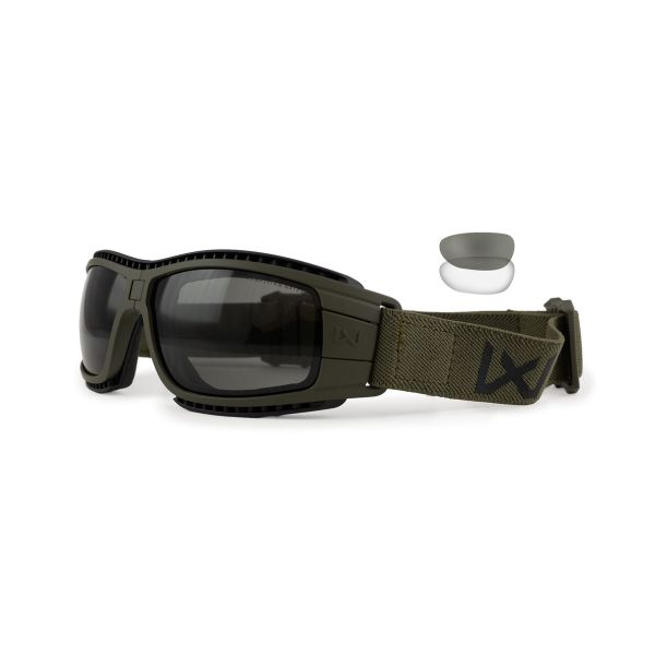 Kit Lunettes Tactiques Pliantes Lynx Vert OD Mat - Verres Fumés et Clairs - Wiley X