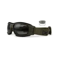 Kit Lunettes Tactiques Pliantes Lynx Vert OD Mat - Verres Fumés et Clairs - Wiley X