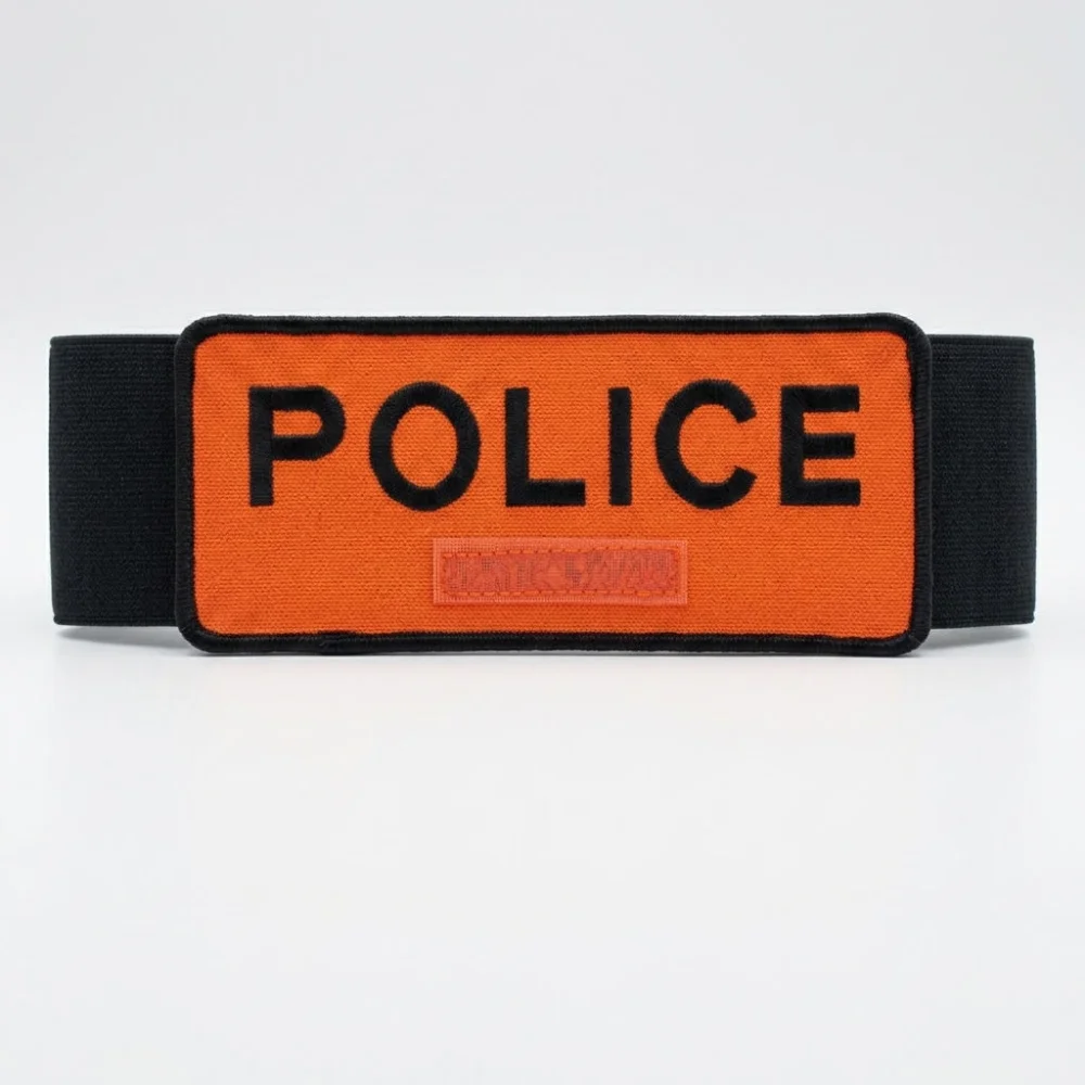 Brassard Police Réglable par velcro avec support velcro numéro RIO