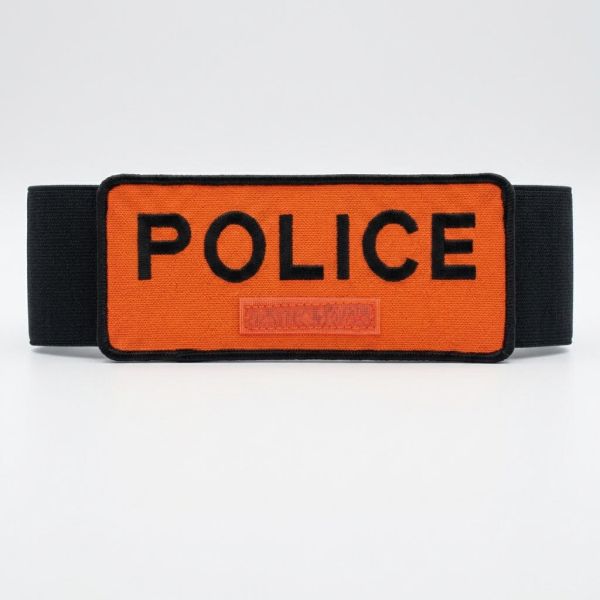 Brassard Police Réglable par velcro avec support velcro numéro RIO